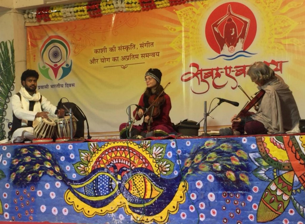 Subah-e-Banaras avec Jérôme Chaumié (violon) & Amit Ishwar (tabla), Varanasi (Inde), janvier 2019